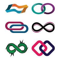 Infinity logo icon design template elements - set of abstract symbols vector