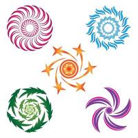 Set of abstract flower icons design elements for your business. vector