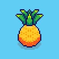 Pixel art pineapple game asset design vector