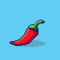 Pixel art chili game asset design vector