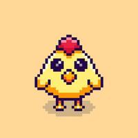 Pixel art chicks game asset design vector