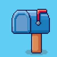 Pixel art mailbox game asset design vector