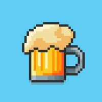 Pixel art beer game asset design vector