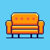 Pixel art sofa game asset design vector