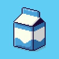 Pixel art box milk game asset design vector