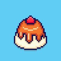 Pixel art pudding game asset design vector