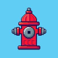 Pixel art fire hydrant game asset design vector