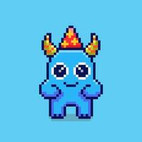 Pixel art monster party game asset design vector