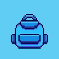 Pixel art school bag game asset design vector