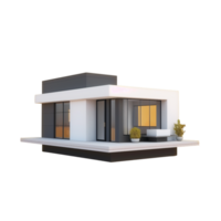 3d modern house Isolated on transparent background png