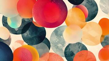 A mix of round and oblong shapes in muted colors come together to form a playful and sophisticated bubble pattern video