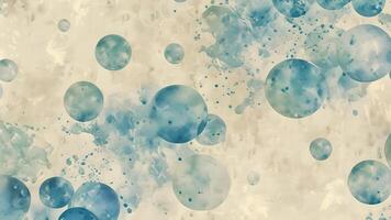A throwback design featuring faded bubble wrap bubbles in shades of blue and green on a cream background giving off a vintage and nostalgic feel video