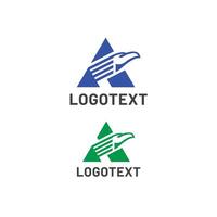 Letter A with abstract Eagle initial logo design vector