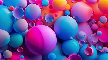 en djärv och vibrerande 3d textur med stor överlappande bubblor i ljus neon nyanser perfekt för tillsats en pop- av Färg till några design video