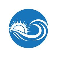 logo design of the sun shining in the gap of a palm tree vector