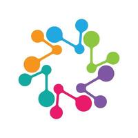 molecule atom logo design vector
