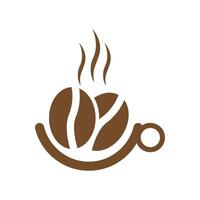 logo design of hot coffee in a glass with smoke vector