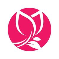 Elegant logo design of a beautiful flower in bloom vector