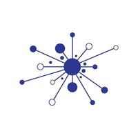 blue molecule logo illustration design vector