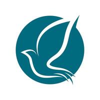 illustration design of a dove flapping its wings vector