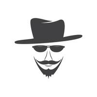 illustration design in the shape of a cowboy's face vector
