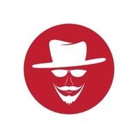 illustration design in the shape of a cowboy's face vector