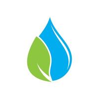 illustration design in the shape of water drops and green leaves vector