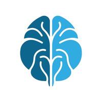 digital brain system innovation logo design vector