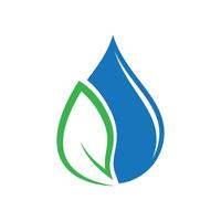illustration design in the shape of water drops and green leaves vector