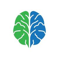 digital brain system innovation logo design vector