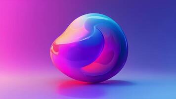 A minimalist 3D logo with a bubbly rounded shape and a gradient color scheme giving the impression of depth and playfulness video