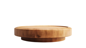Wooden podium empty for product display isolated on transparent background png