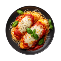 Chicken Parmesan isolated on transparent background png