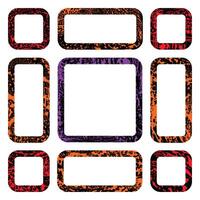Square frame border with chamfer on the corners. Grunge ink template. Creative backgrounds template for tags, labels, cards. Hand drawn worn edges frame brush strokes vector