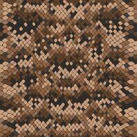 Snake skin, reptile camouflage pattern for fabric design. Animal print, seamless python texture. Abstract brown leather background vector