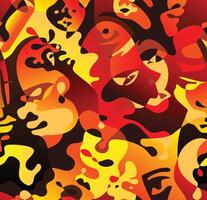 Carnival abstract mural painting in cubism Picasso style. Graphic design poster with abstract form mask face characters. Modern colourful art. Graffiti print. Cartoon seamless background vector