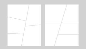 Photo grid collage frames template, moodboad layout, mosaic border, scrapbook set isolated on background. Presentation display mockup. vector