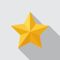 Star flat icon with long shadow vector