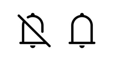 Mute and bell icon in line style. Notification concept vector