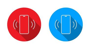 Vibration mode icon with long shadow. Smartphone vibrating concept vector