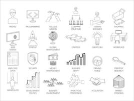 CORPORATE BUSINESS icon design set art line and editable vector