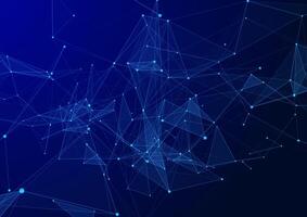 Techno background with a low poly plexus design vector