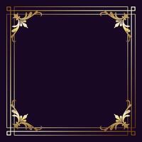 Decorative background with retro styled gold frame vector