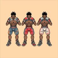 boxing player illustration design vector