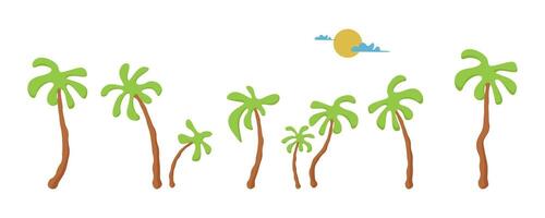 Groovy boho silhouette palm tree illustration vector