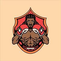 boxing player illustration design vector