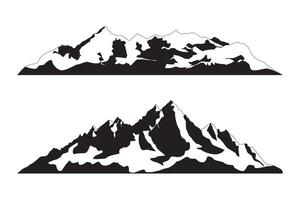 Collection of illustrations of peak views of mountain silhouettes vector