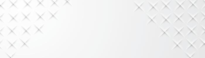 Abstract white 3d banner design background vector