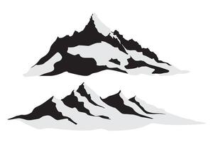 Collection of illustrations of peak views of mountain silhouettes vector