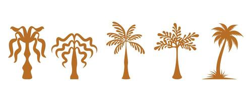 Groovy boho silhouette palm tree illustration vector